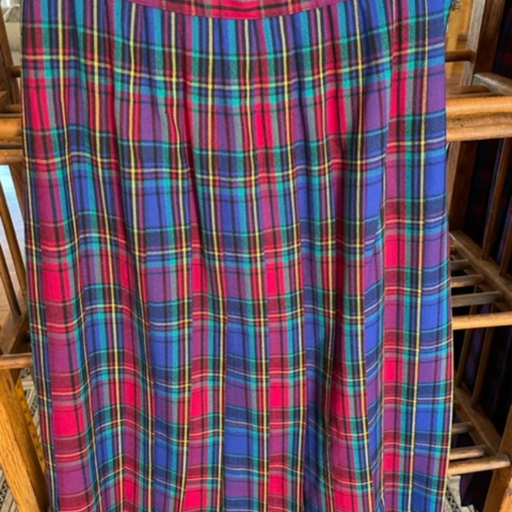 Pleated Plaid Skirt